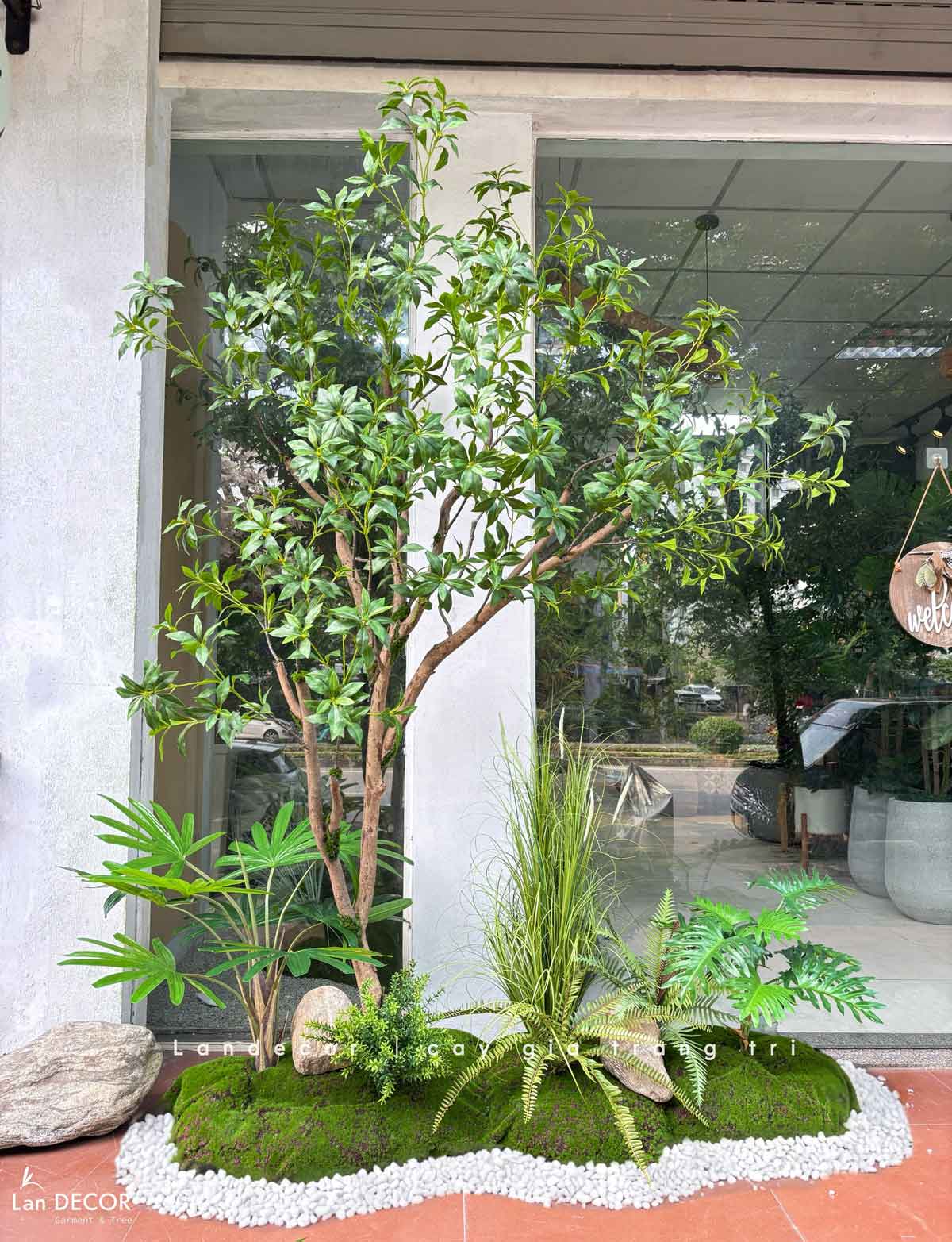 Tiểu Cảnh Cây Giả- Bồn Cây Linh Sơn Thiết Kế Tiểu Cảnh Khô, Decor Không Gian - RC070