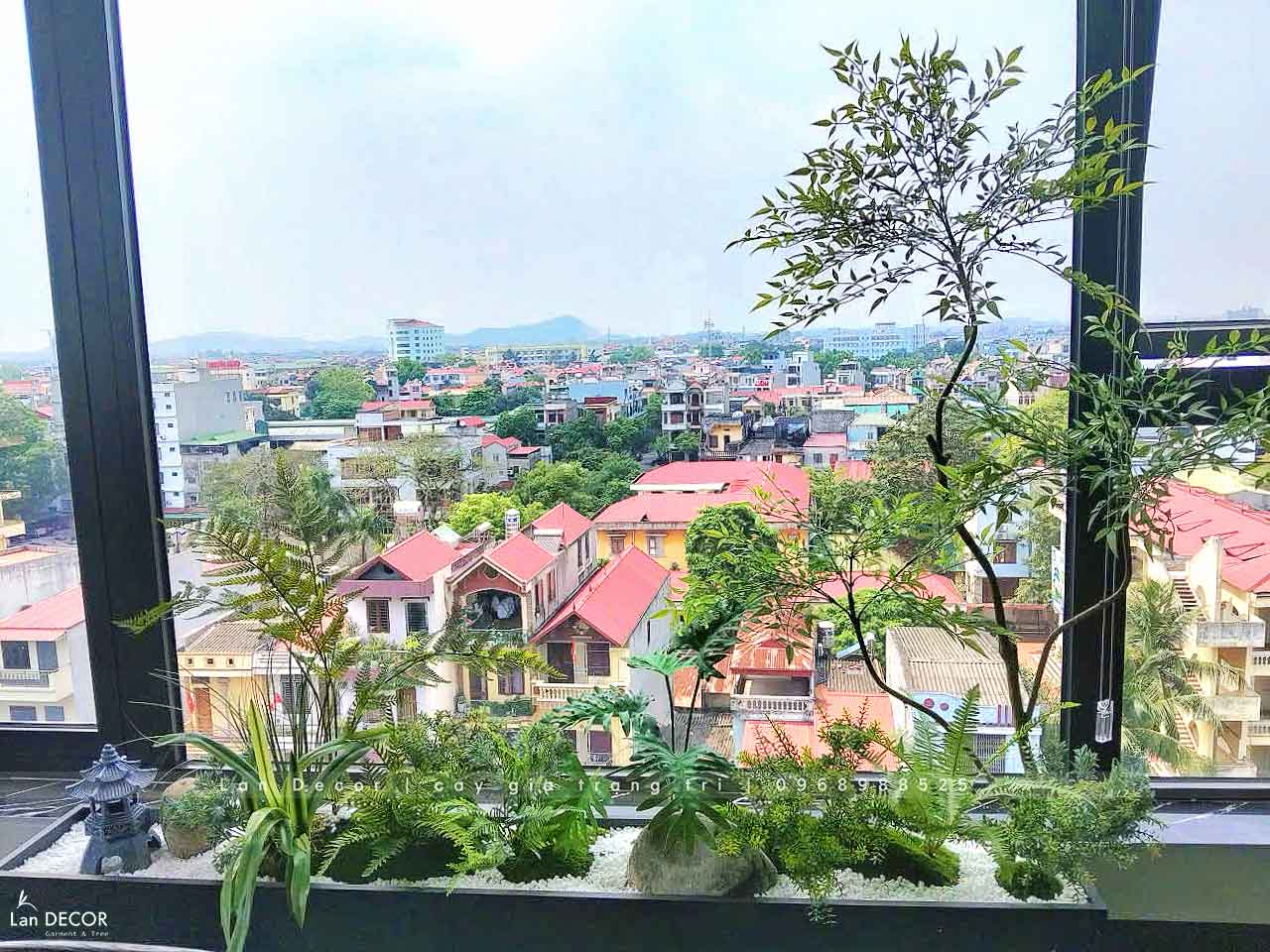 Thi Công Tiểu Cảnh Giả - Tiểu Cảnh Cây Tùng Bonsai, Bồn Cây Nam Thiên Trúc Thiết Kế Phòng Trà Nhật