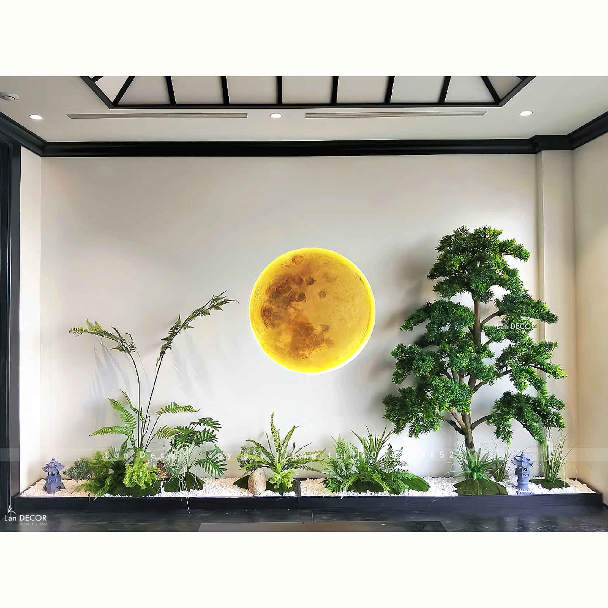 Thi Công Tiểu Cảnh Giả - Tiểu Cảnh Cây Tùng Bonsai, Bồn Cây Nam Thiên Trúc Thiết Kế Phòng Trà Nhật