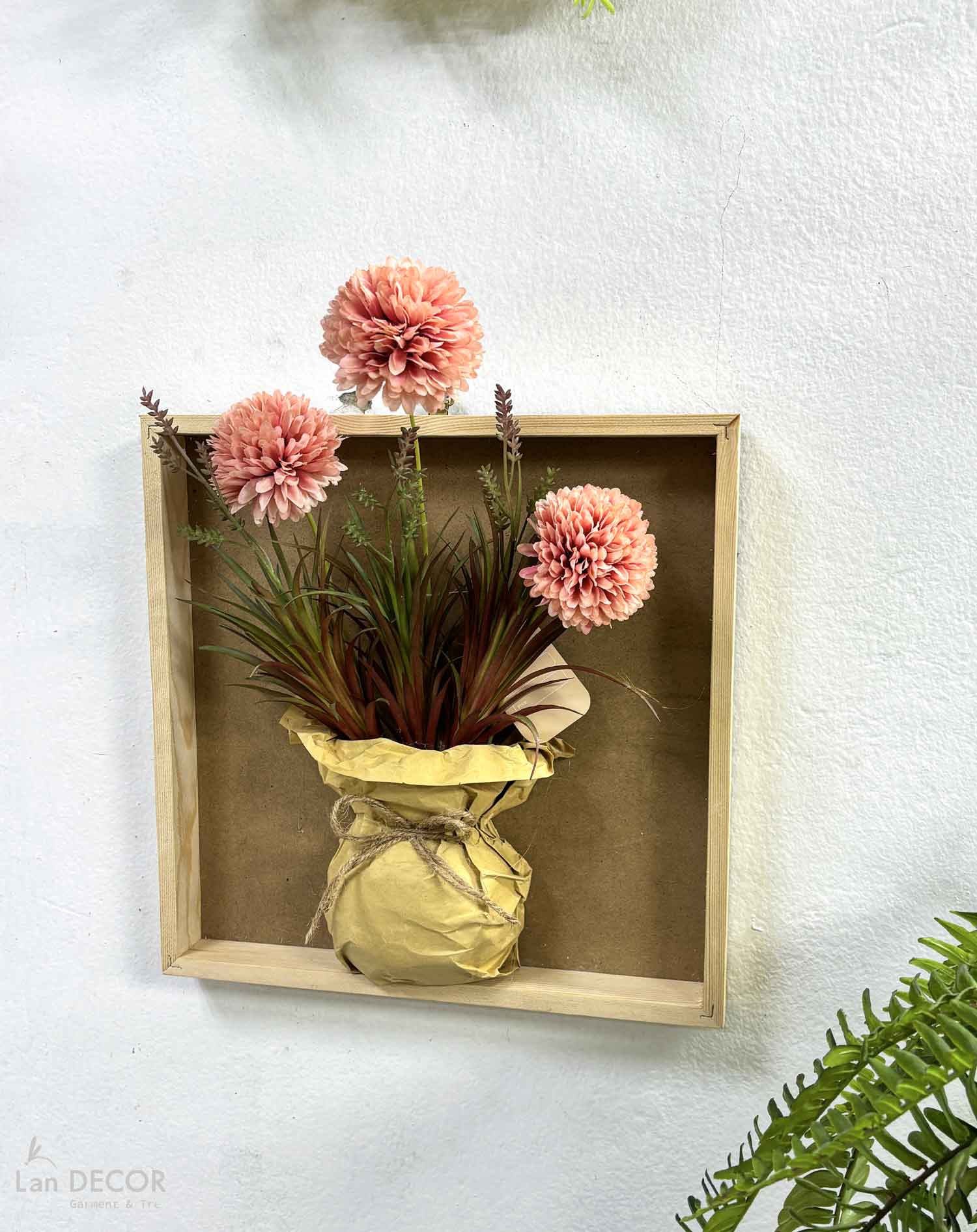 Tranh hoa treo tường trang trí nhà vintage- KTH030 (30x30cm)