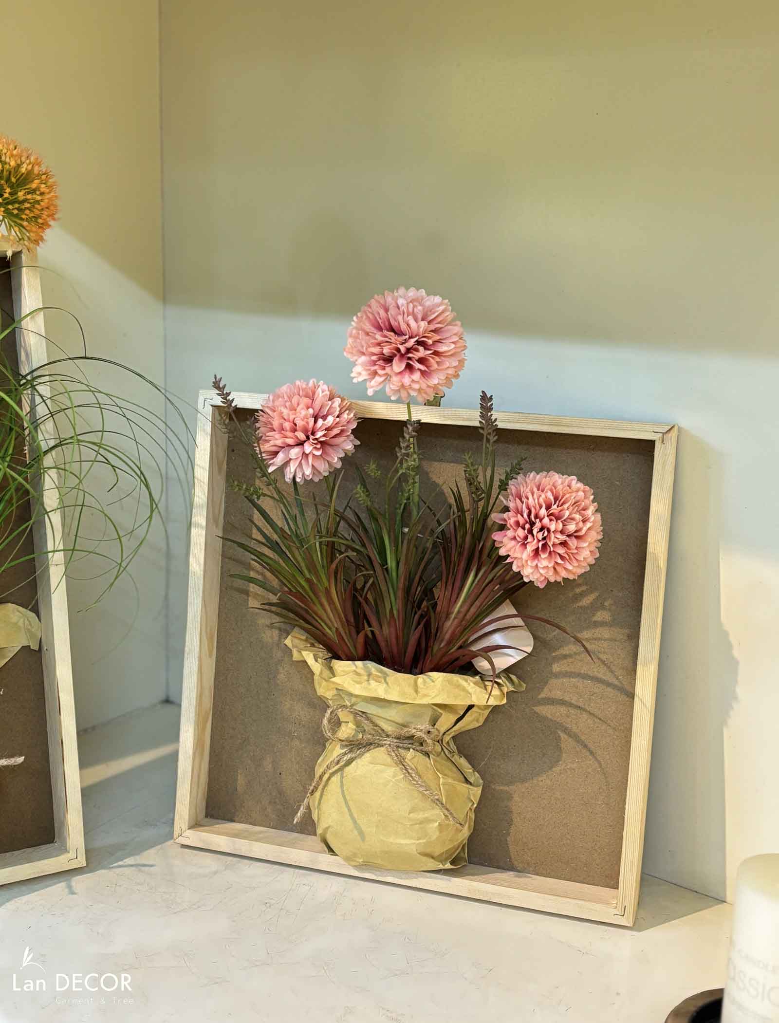 Tranh hoa treo tường trang trí nhà vintage- KTH030 (30x30cm)