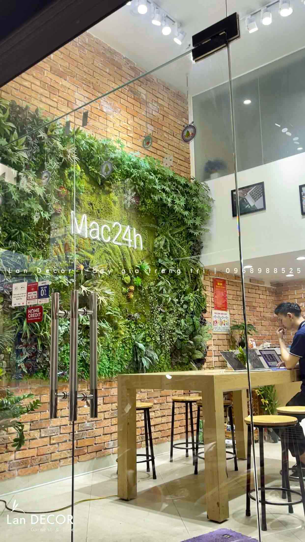 CÔNG TRÌNH TƯỜNG CÂY CỬA HÀNG MAC 24H THÁI HÀ- TC304