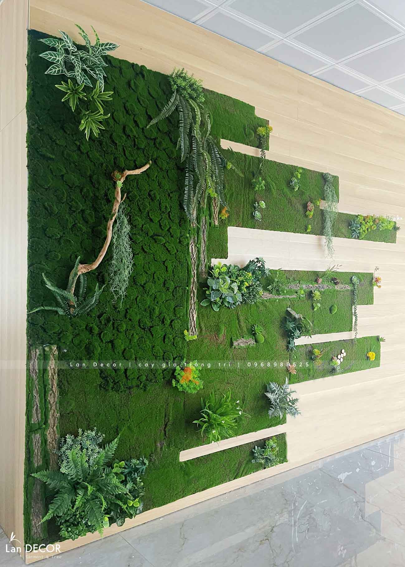 Thiết Kế, Thi Công Tường Cây Giả, Tường Rêu Giả, Bồn Cây Tiểu Cảnh Văn Phòng Tây Tựu