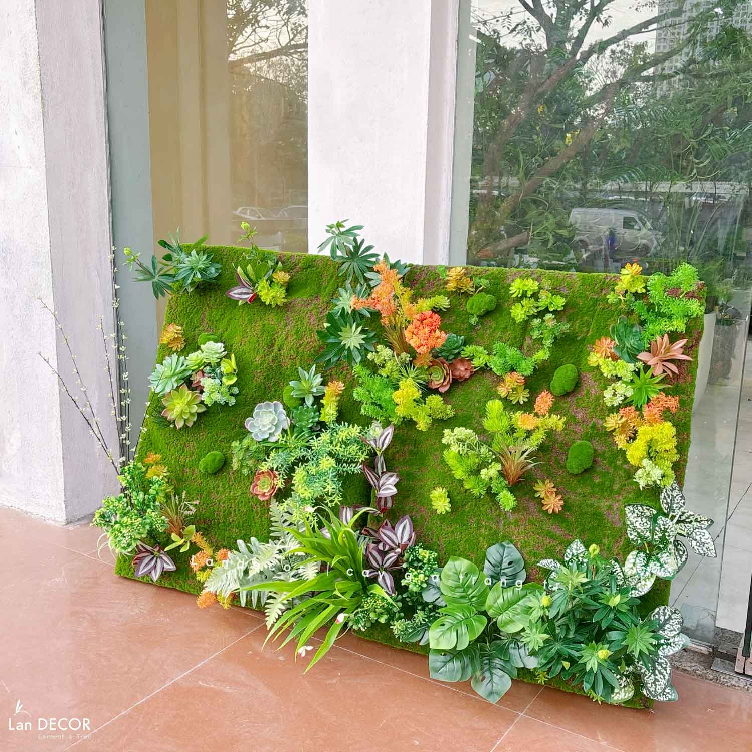 Tranh Rêu Treo Tường - Tranh Rêu Sen Đá Treo Tường Thiết Kế Lan Decor (80x60cm)- KTR018