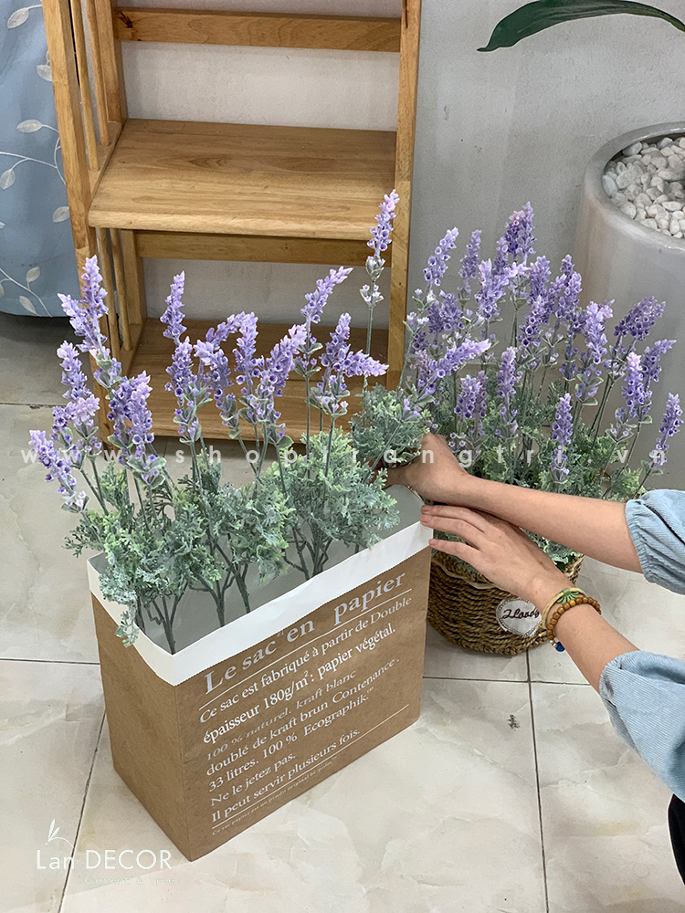 Hộp giấy hoa oải hương lá mốc trang trí Landecor - CC369.4