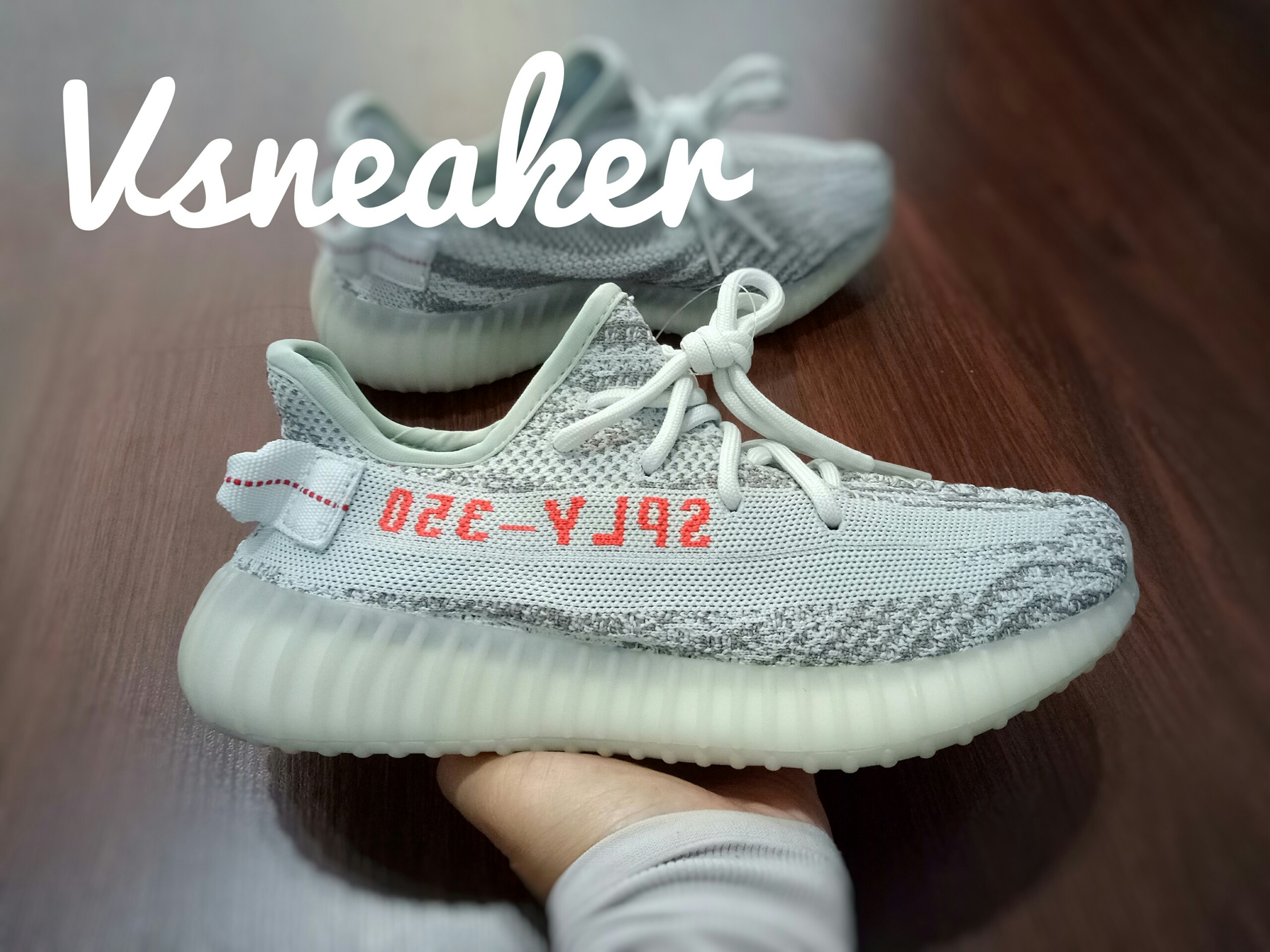 yeezy 350 blue tint real