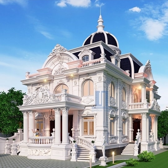 Mẫu biệt thự cổ điển ở Tây Ninh do xây dựng Chính Nam thiết kế và xây dựng trọn gói