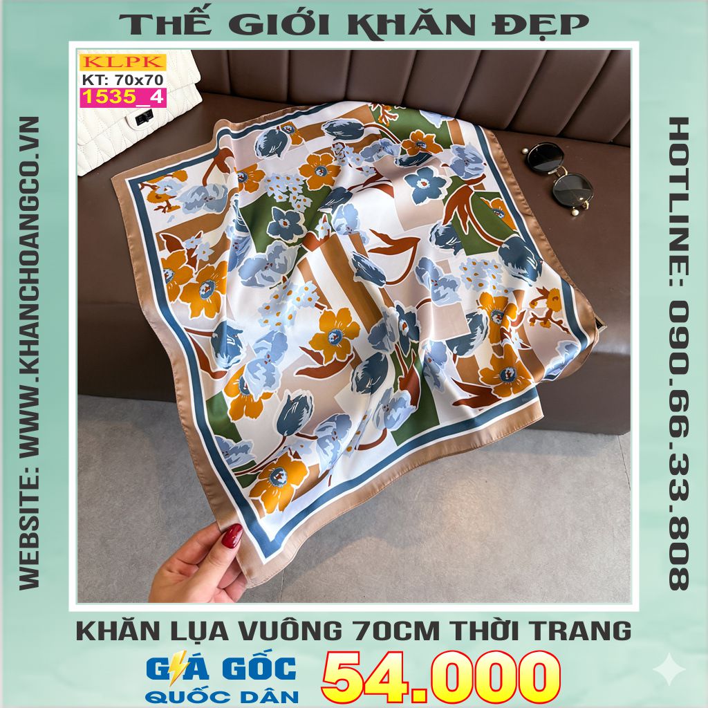 Khăn Phụ Kiện Lụa Vuông 70cm - Thế Giới Khăn Đẹp C1023_4
