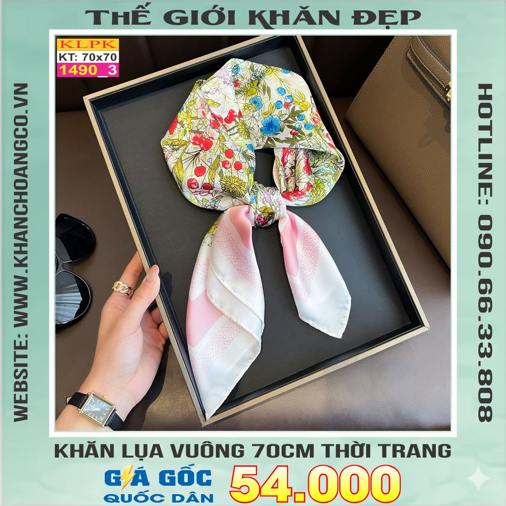 Khăn Phụ Kiện Lụa Vuông 70cm - Thế Giới Khăn Đẹp C1060_3