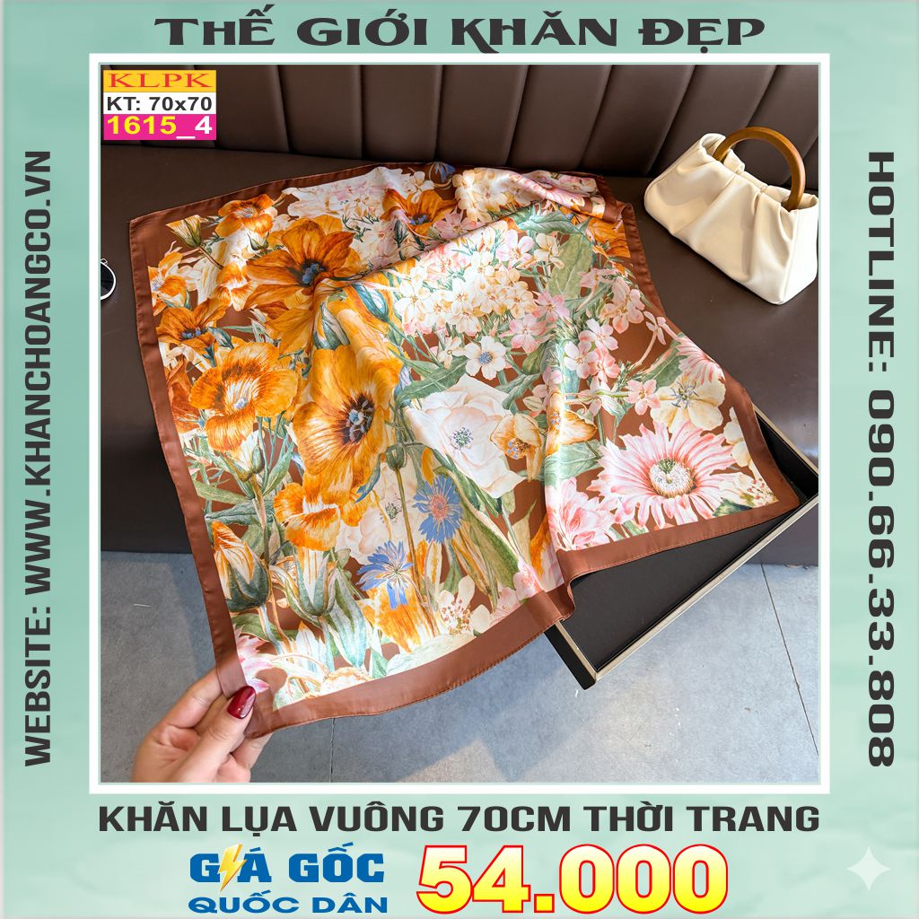 Khăn Phụ Kiện Lụa Vuông 70cm - Thế Giới Khăn Đẹp C1062_4