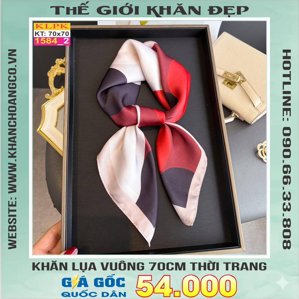 Khăn Phụ Kiện Lụa Vuông 70cm - Thế Giới Khăn Đẹp C1057_2