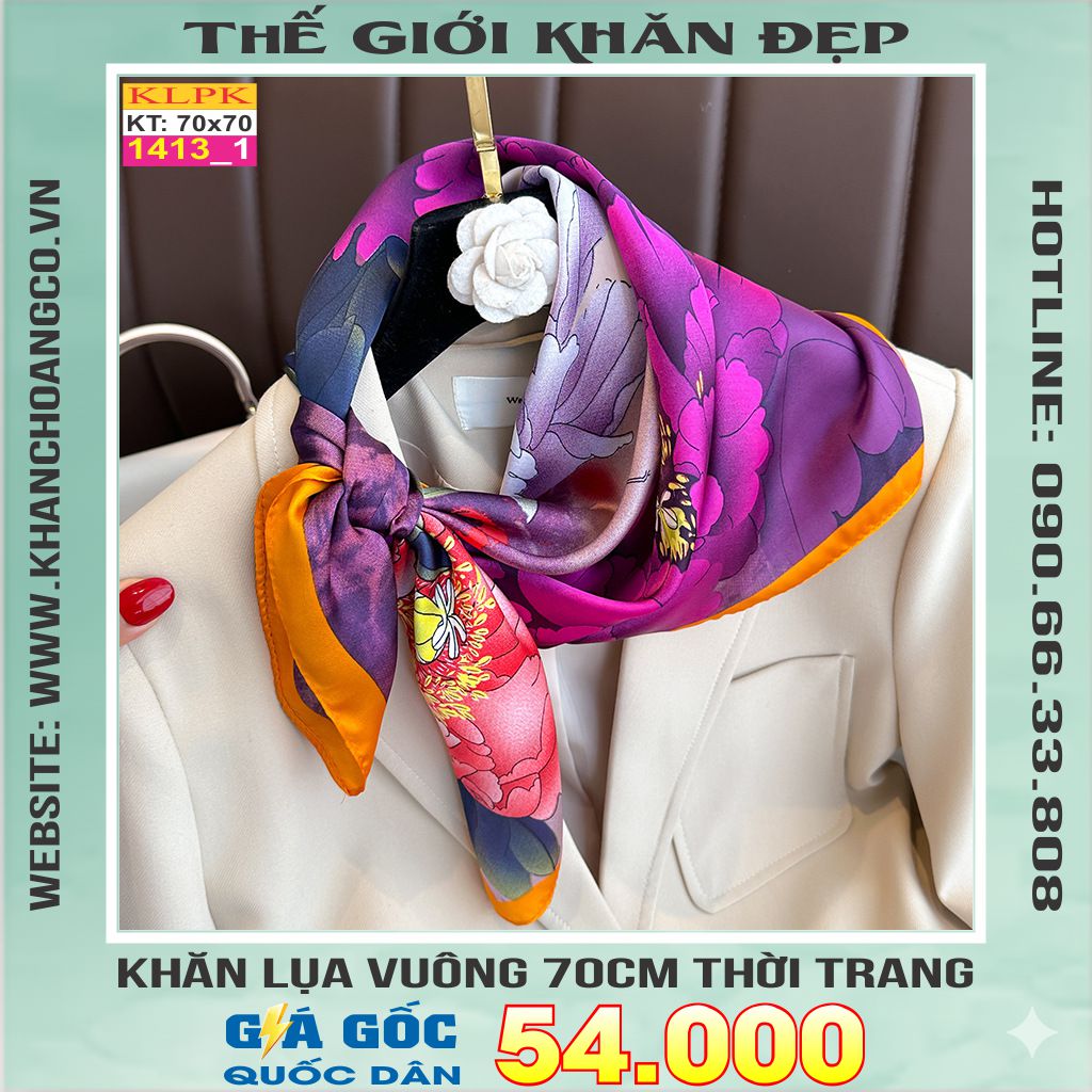 Khăn Phụ Kiện Lụa Vuông 70cm - Thế Giới Khăn Đẹp C1033_1