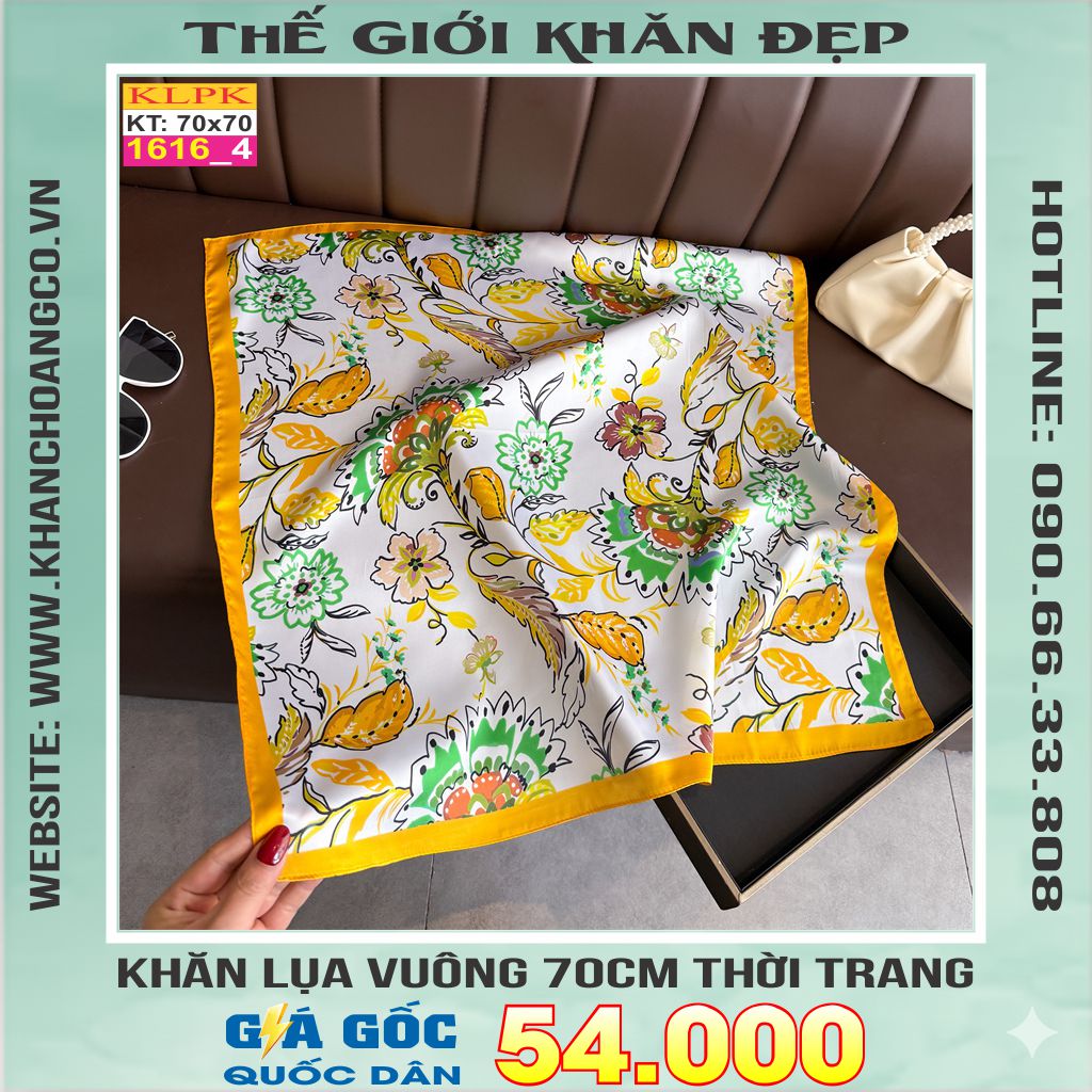 Khăn Phụ Kiện Lụa Vuông 70cm - Thế Giới Khăn Đẹp C1054_4