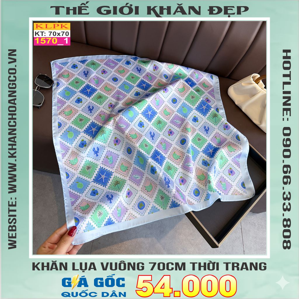 Khăn Phụ Kiện Lụa Vuông 70cm - Thế Giới Khăn Đẹp C1022_1