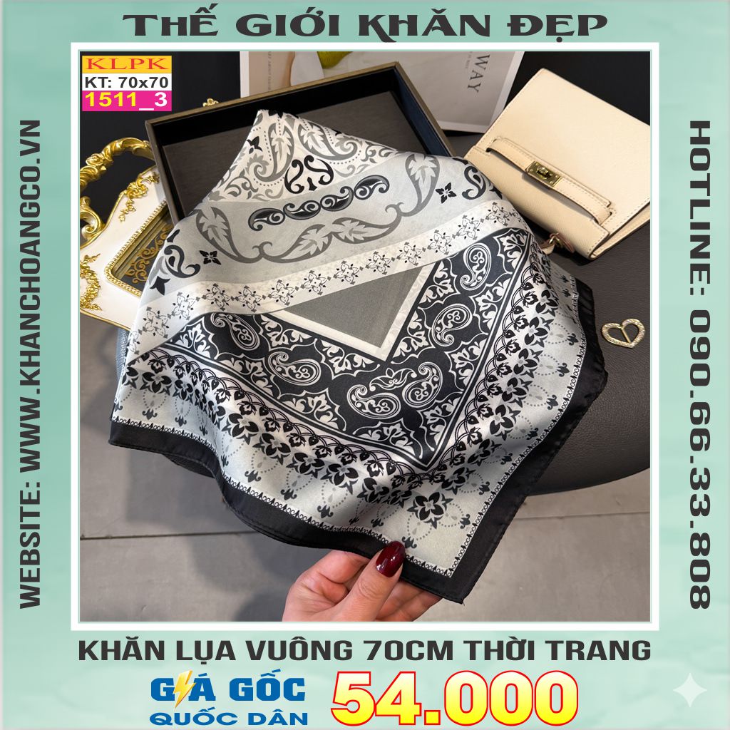 Khăn Phụ Kiện Lụa Vuông 70cm - Thế Giới Khăn Đẹp C1038_3