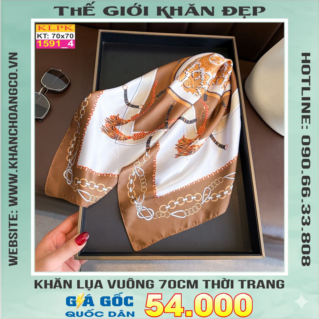 Khăn Phụ Kiện Lụa Vuông 70cm - Thế Giới Khăn Đẹp C1040_4