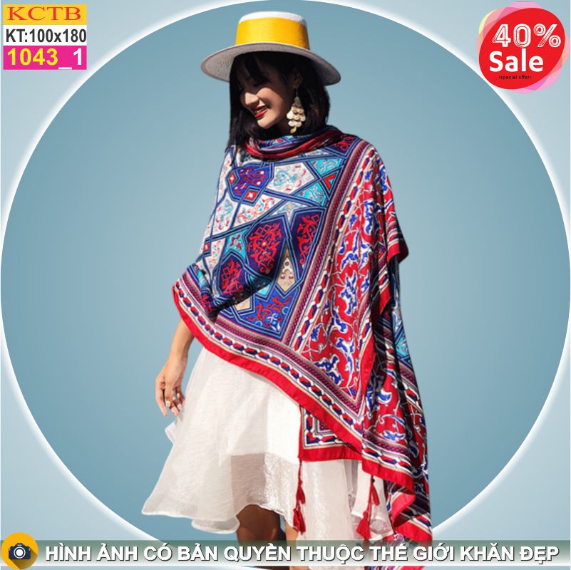 Khăn Choàng Cổ Coton Vải Lanh Thế Giới Khăn Đẹp KHTB1043_1 - Giá bán 90,000 VNĐ
