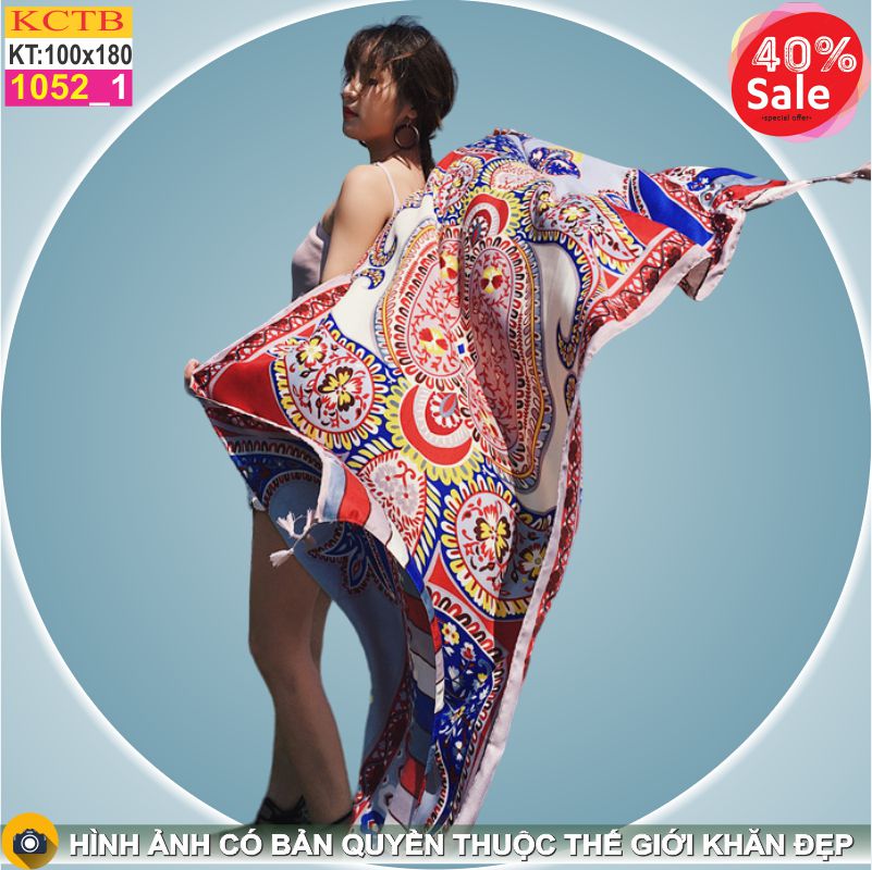 Khăn Choàng Cổ Coton Vải Lanh Thế Giới Khăn Đẹp KHTB1052_1 - Giá bán 90,000 VNĐ