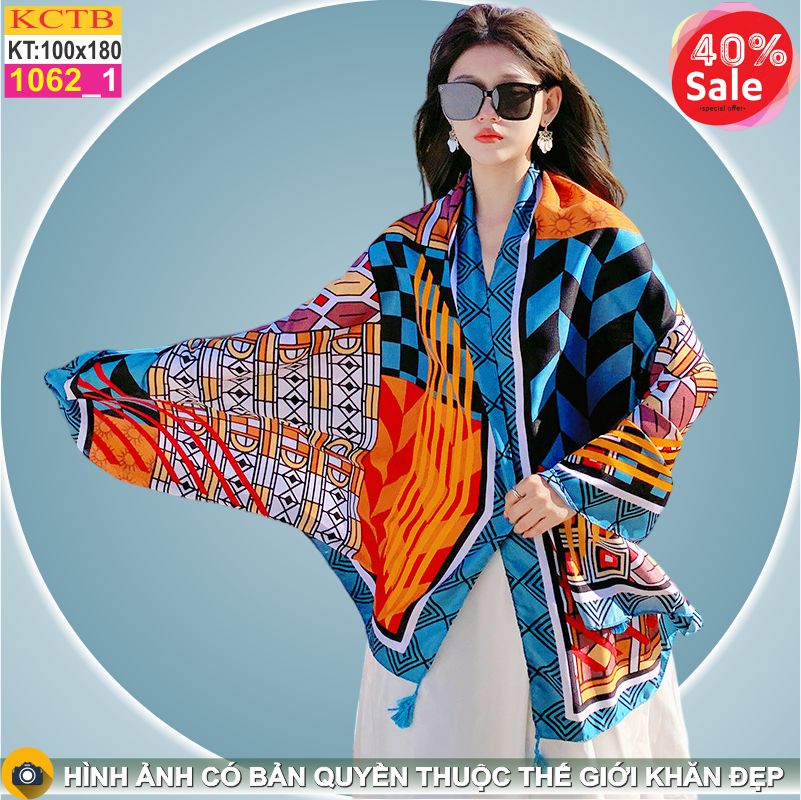 Khăn Choàng Cổ Coton Vải Lanh Thế Giới Khăn Đẹp KHTB1062_1 - Giá bán 90,000 VNĐ