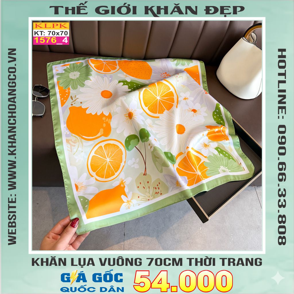 Khăn Phụ Kiện Lụa Vuông 70cm - Thế Giới Khăn Đẹp C1005_4