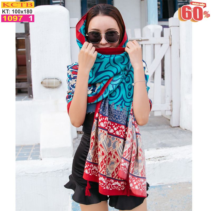 Khăn Choàng Cổ Coton Vải Lanh Thế Giới Khăn Đẹp KHTB1097_1