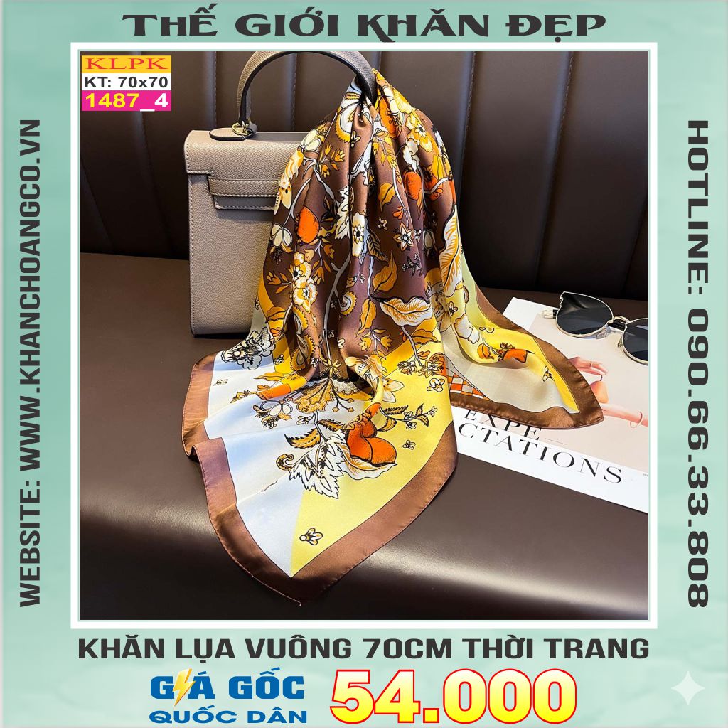 Khăn Phụ Kiện Lụa Vuông 70cm - Thế Giới Khăn Đẹp C1017_4