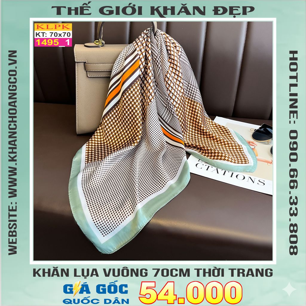 Khăn Phụ Kiện Lụa Vuông 70cm - Thế Giới Khăn Đẹp C1036_1