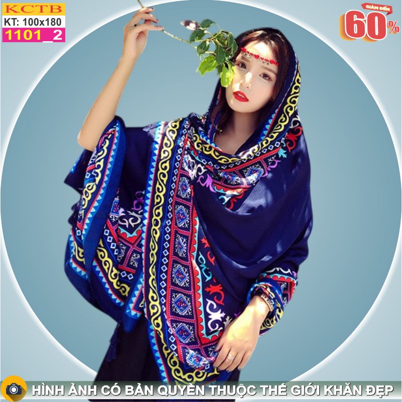Khăn Choàng Cổ Coton Vải Lanh Thế Giới Khăn Đẹp KHTB1101_2