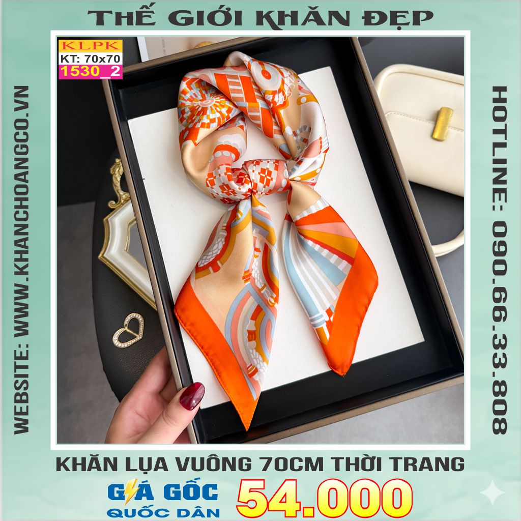 Khăn Phụ Kiện Lụa Vuông 70cm - Thế Giới Khăn Đẹp C1043_2