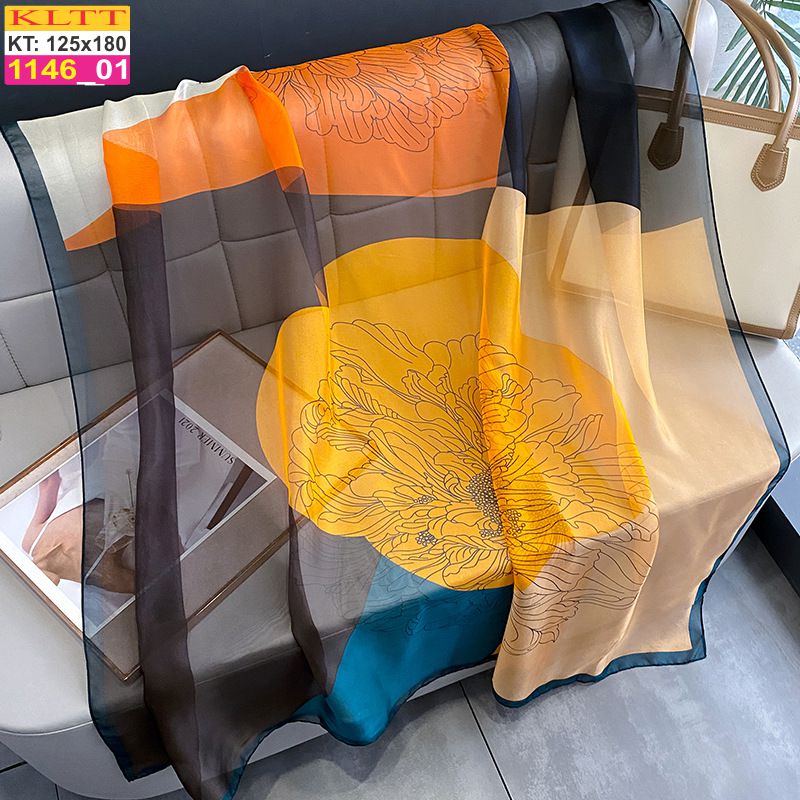 Khăn Lụa Tơ Tằm Thế Giới Khăn Đẹp cao cấp KLTT 14601