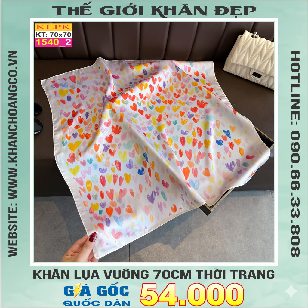 Khăn Phụ Kiện Lụa Vuông 70cm - Thế Giới Khăn Đẹp C1035_2