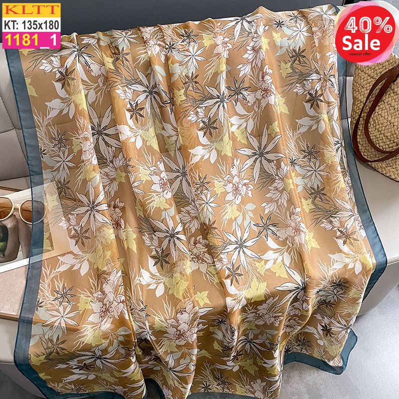 Khăn Lụa Tơ Tằm Thế Giới Khăn Đẹp cao cấp KLTT 18101