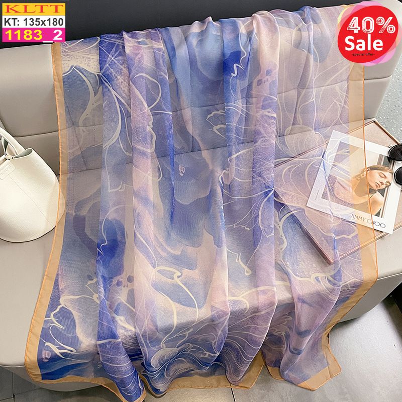 Khăn Lụa Tơ Tằm Thế Giới Khăn Đẹp cao cấp KLTT 18302