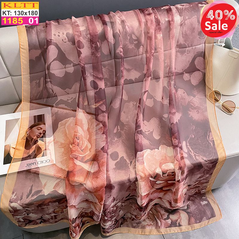 Khăn Lụa Tơ Tằm Thế Giới Khăn Đẹp cao cấp KLTT 18501