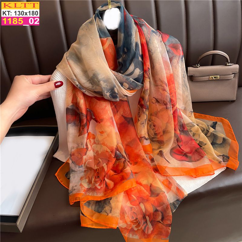 Khăn Lụa Tơ Tằm Thế Giới Khăn Đẹp cao cấp KLTT 18502