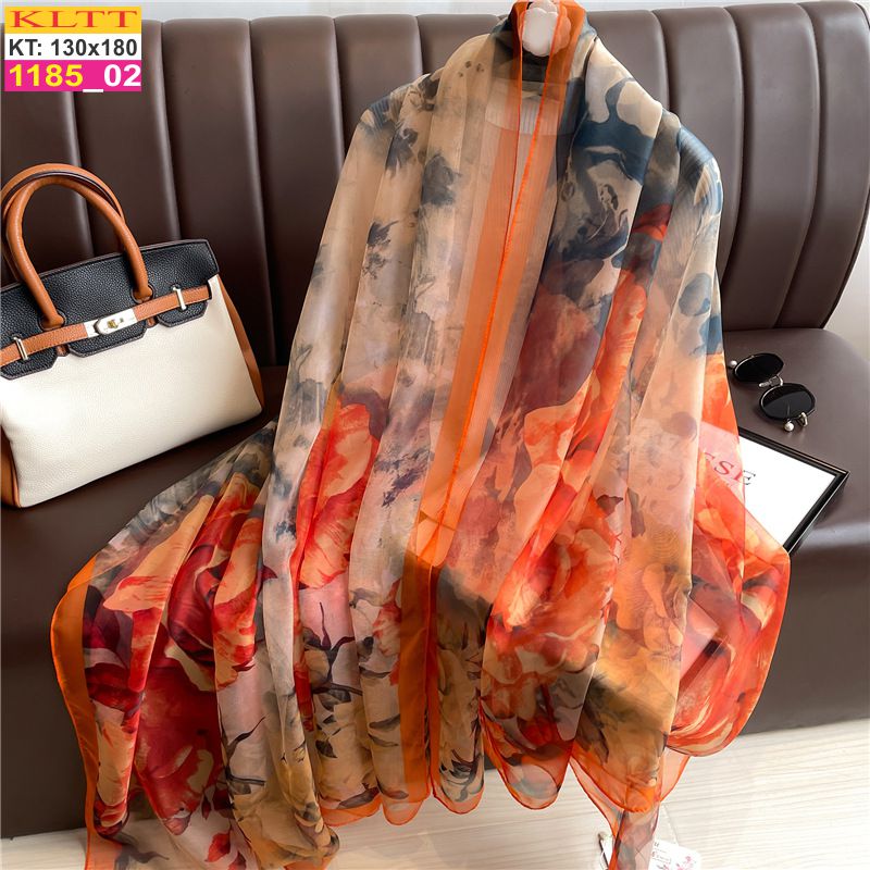 Khăn Lụa Tơ Tằm Thế Giới Khăn Đẹp cao cấp KLTT 18502