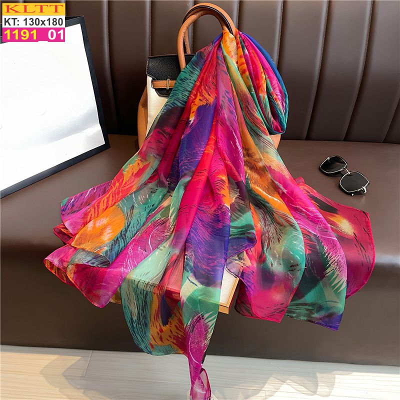 Khăn Lụa Tơ Tằm Thế Giới Khăn Đẹp cao cấp KLTT 19101