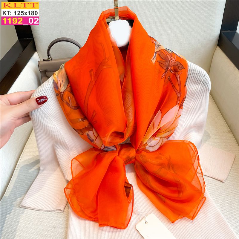 Khăn Lụa Tơ Tằm Thế Giới Khăn Đẹp cao cấp KLTT 19202