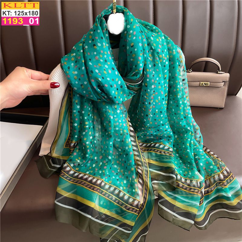 Khăn Lụa Tơ Tằm Thế Giới Khăn Đẹp cao cấp KLTT 19301