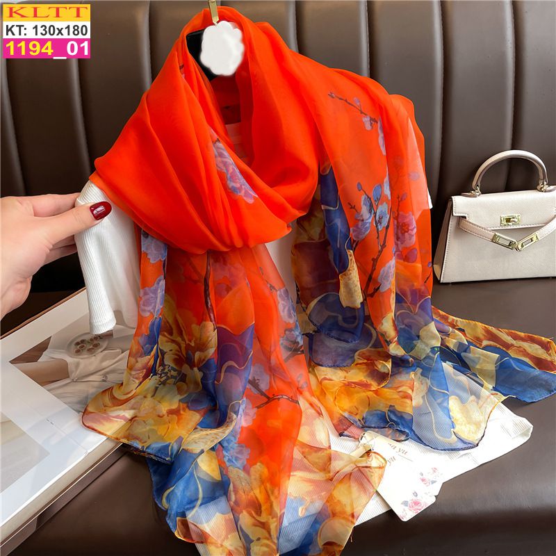 Khăn Lụa Tơ Tằm Thế Giới Khăn Đẹp cao cấp KLTT 19401