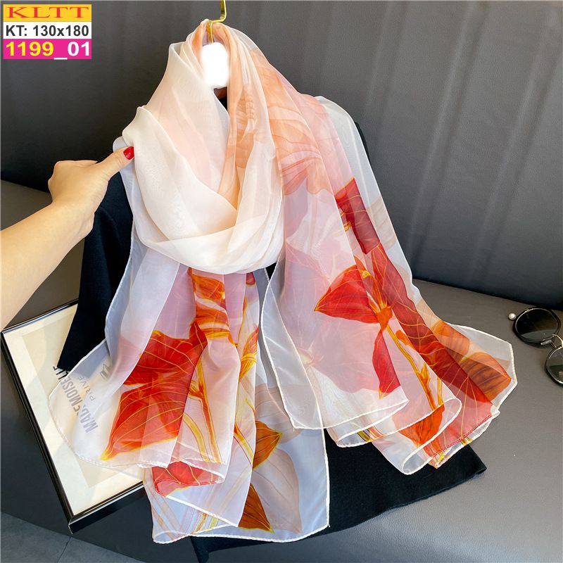 Khăn Lụa Tơ Tằm Thế Giới Khăn Đẹp cao cấp KLTT 19901