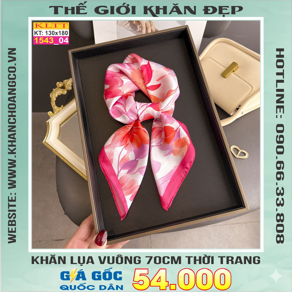 Khăn Phụ Kiện Lụa Vuông 70cm - Thế Giới Khăn Đẹp C1030_4