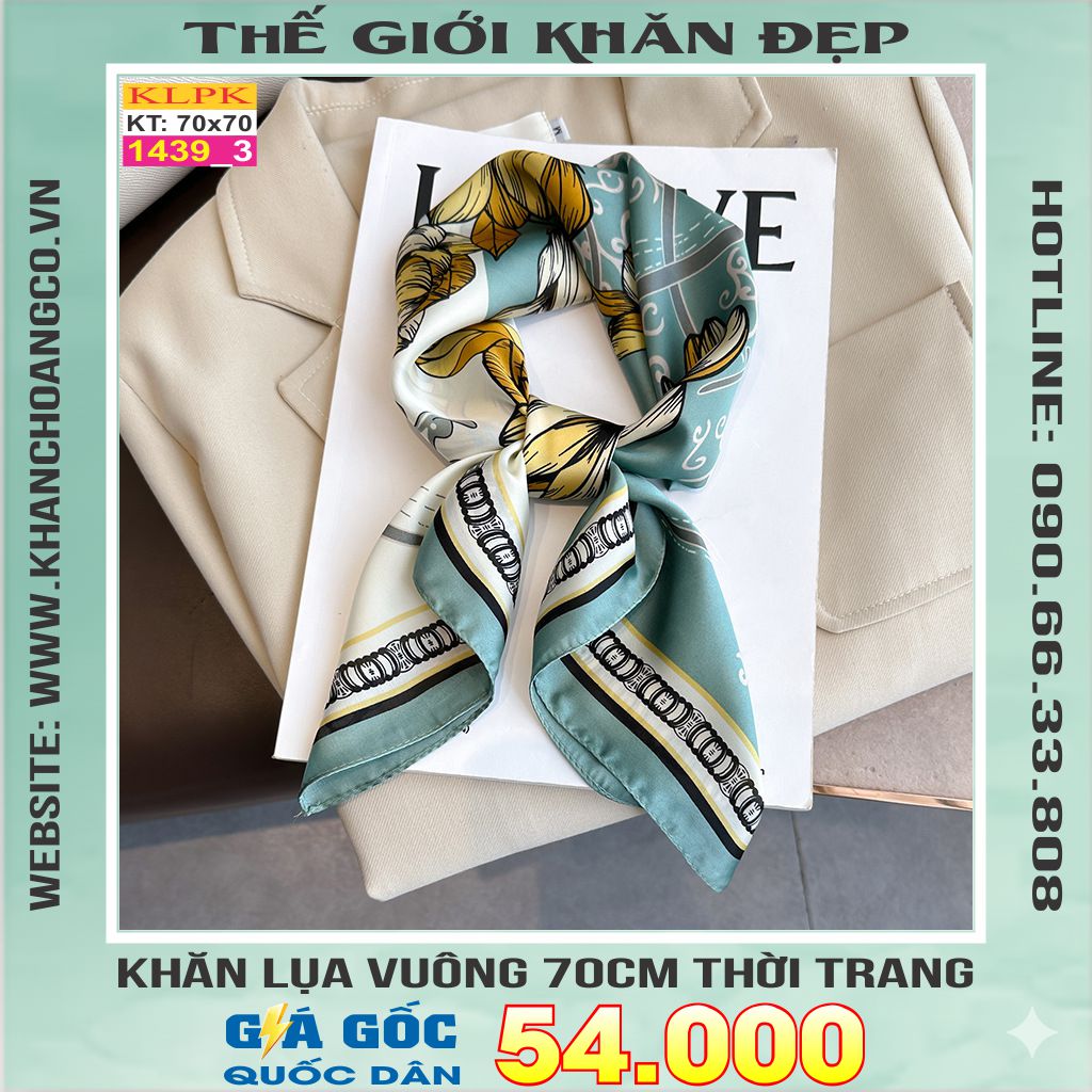Khăn Phụ Kiện Lụa Vuông 70cm - Thế Giới Khăn Đẹp C1009_4
