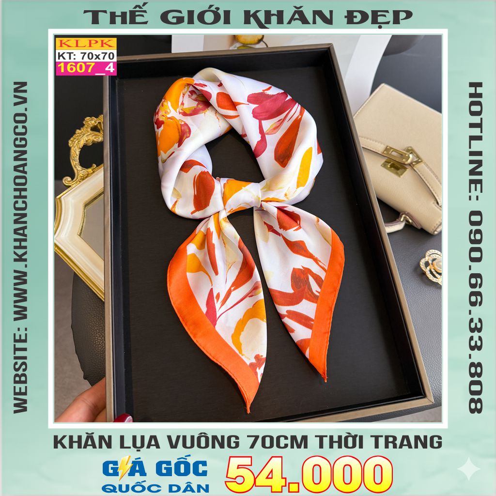 Khăn Phụ Kiện Lụa Vuông 70cm - Thế Giới Khăn Đẹp C1049_4