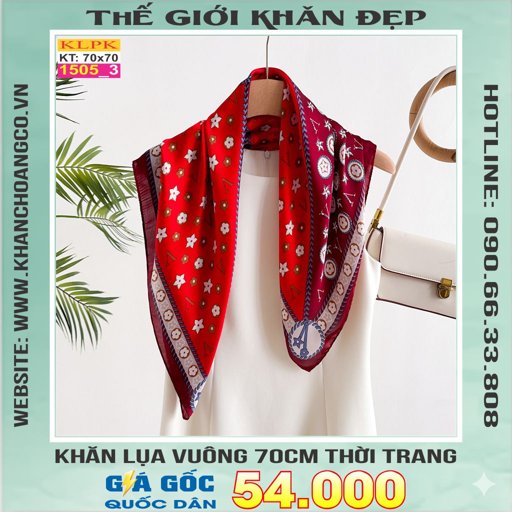 Khăn Phụ Kiện Lụa Vuông 70cm - Thế Giới Khăn Đẹp C1059_3