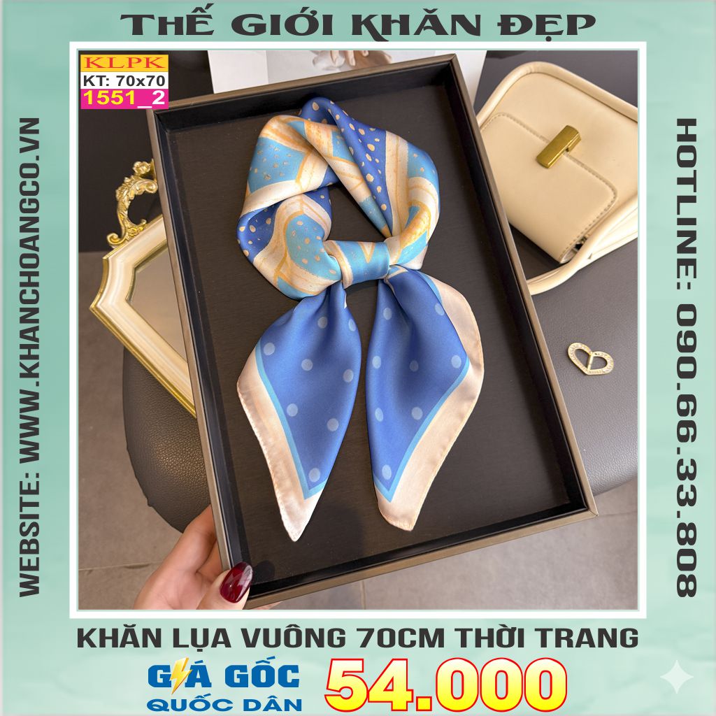 Khăn Phụ Kiện Lụa Vuông 70cm - Thế Giới Khăn Đẹp C1044_2