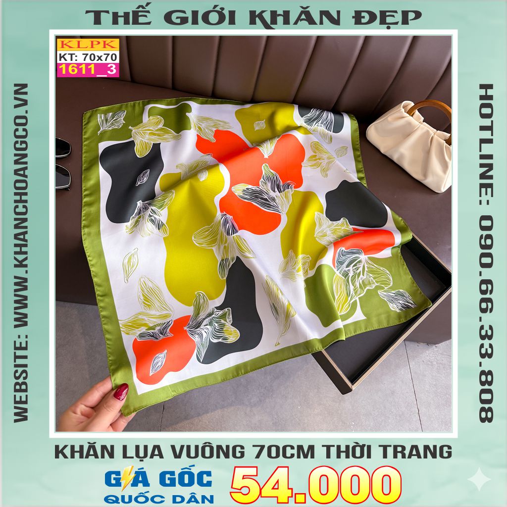 Khăn Phụ Kiện Lụa Vuông 70cm - Thế Giới Khăn Đẹp C1002_3