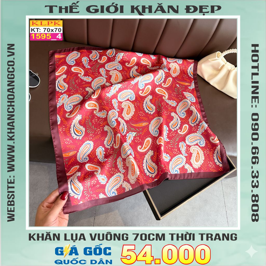 Khăn Phụ Kiện Lụa Vuông 70cm - Thế Giới Khăn Đẹp C1003_4