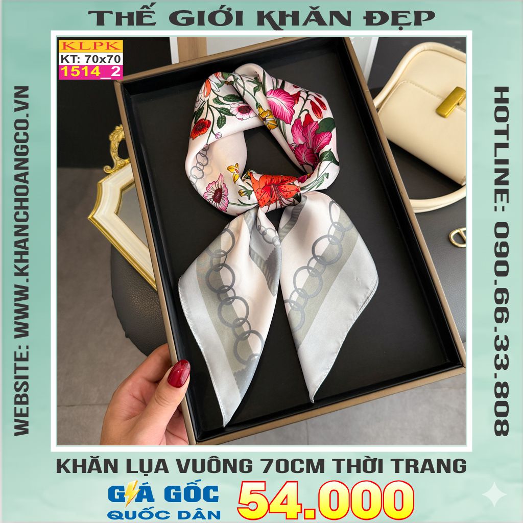 Khăn Phụ Kiện Lụa Vuông 70cm - Thế Giới Khăn Đẹp C1019_2