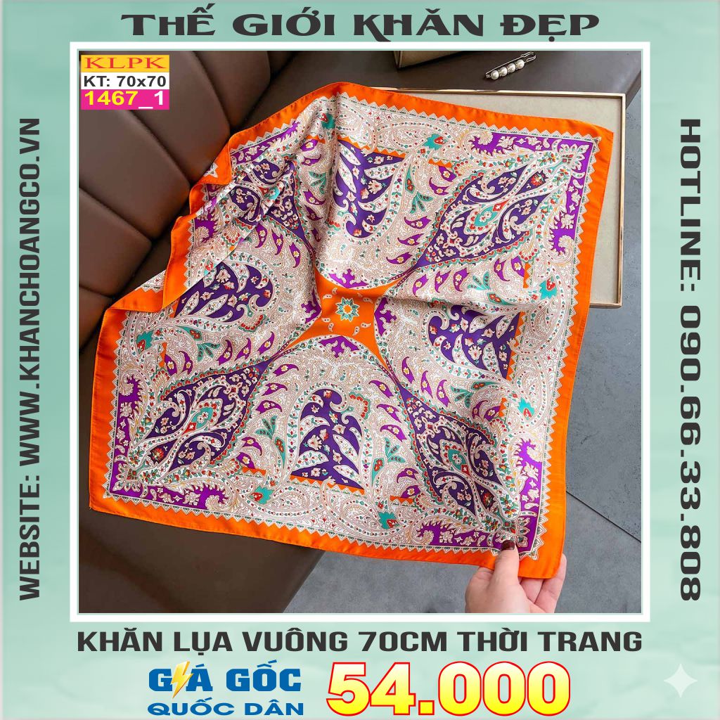 Khăn Phụ Kiện Lụa Vuông 70cm - Thế Giới Khăn Đẹp C1027_1